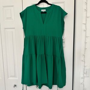 Calvin Klein Vibrant Green Textured Dress